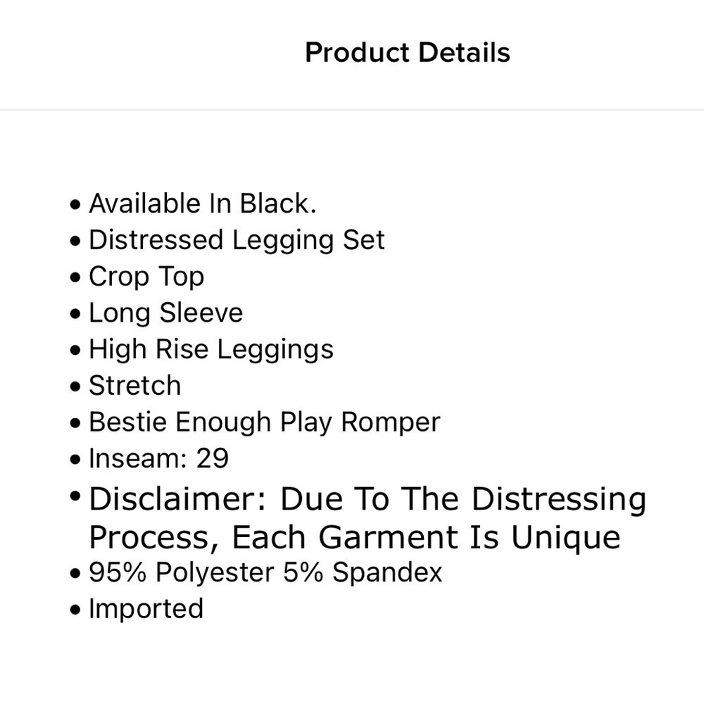 Fashion nova 2X Enough play Bestie Leggings set black - Picture 12 of 12